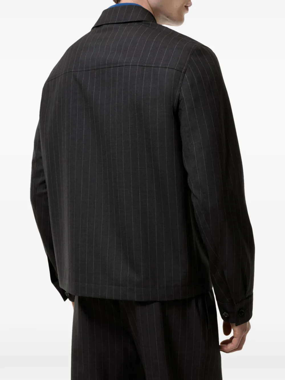 Burberry Bloomsbury harrington wollen jack met krijtstreep Grijs