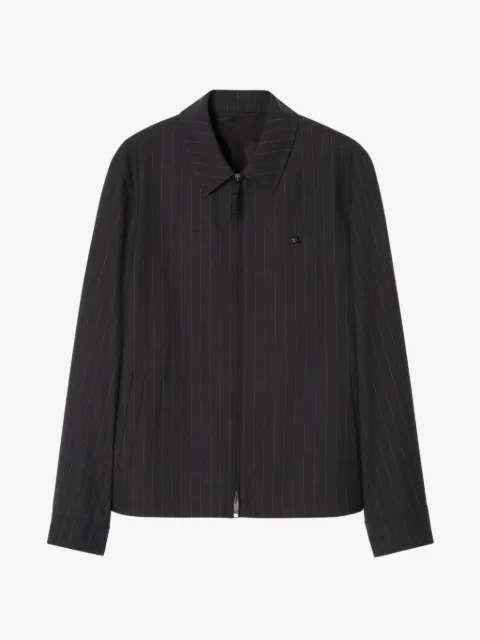 Burberry pinstriped wool Bloomsbury harrington jacket
