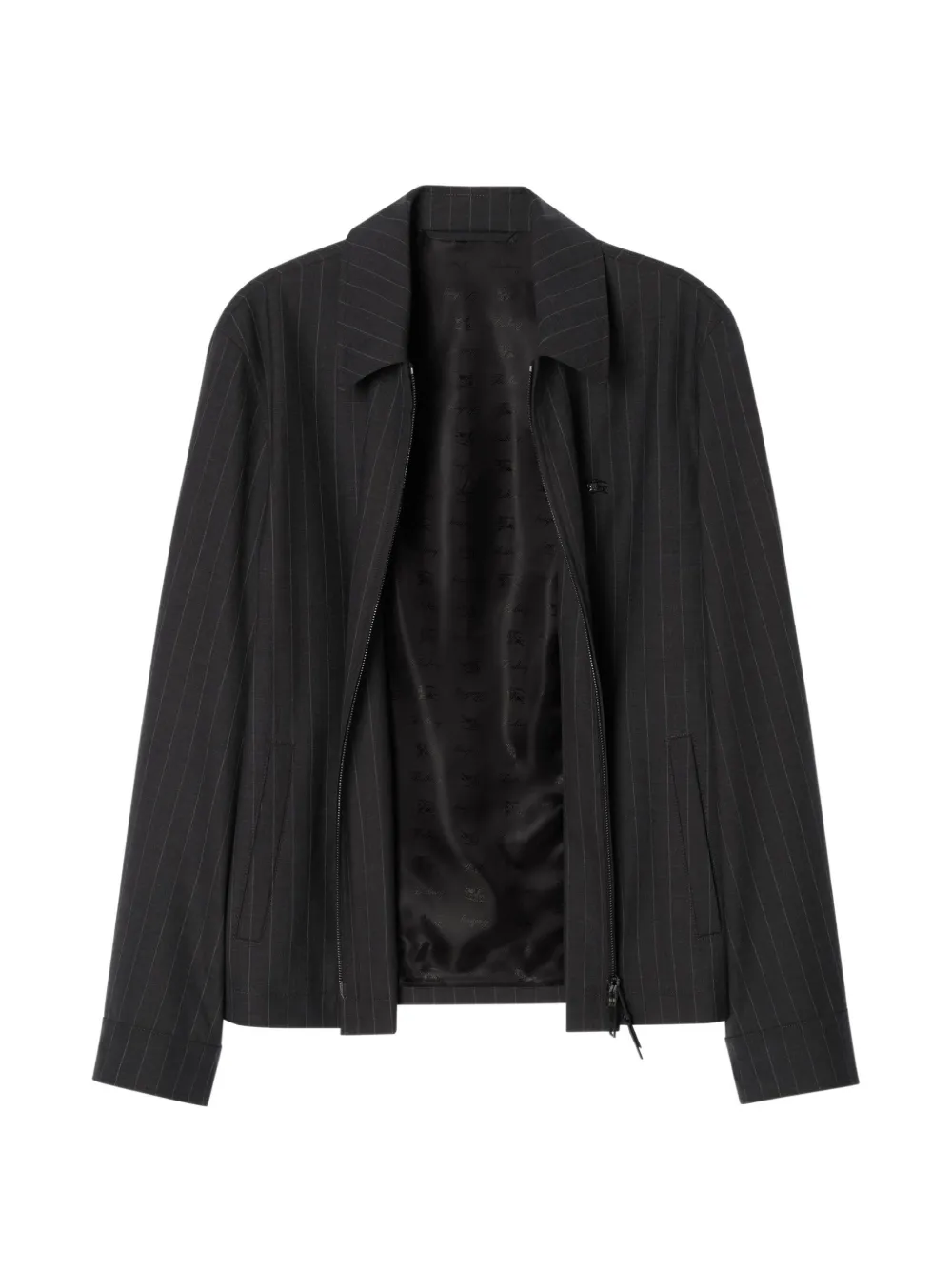 Burberry Bloomsbury harrington wollen jack met krijtstreep Grijs
