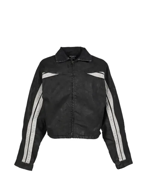 RRR123 Trappist Trucker side-stripe zip-up jacket