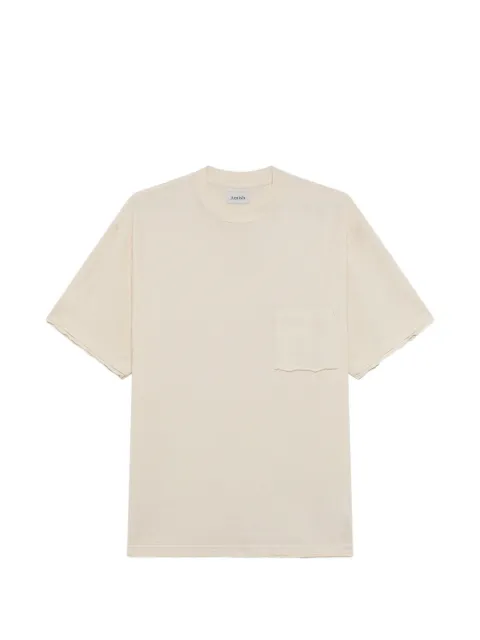 AMISH chest-pocket raw-edge T-shirt