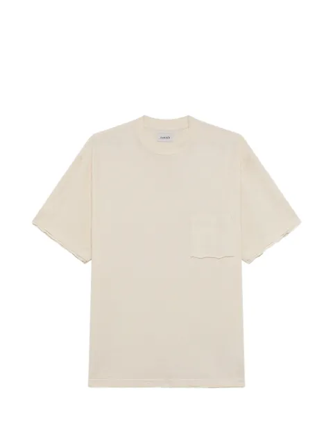 AMISH chest-pocket raw-edge T-shirt