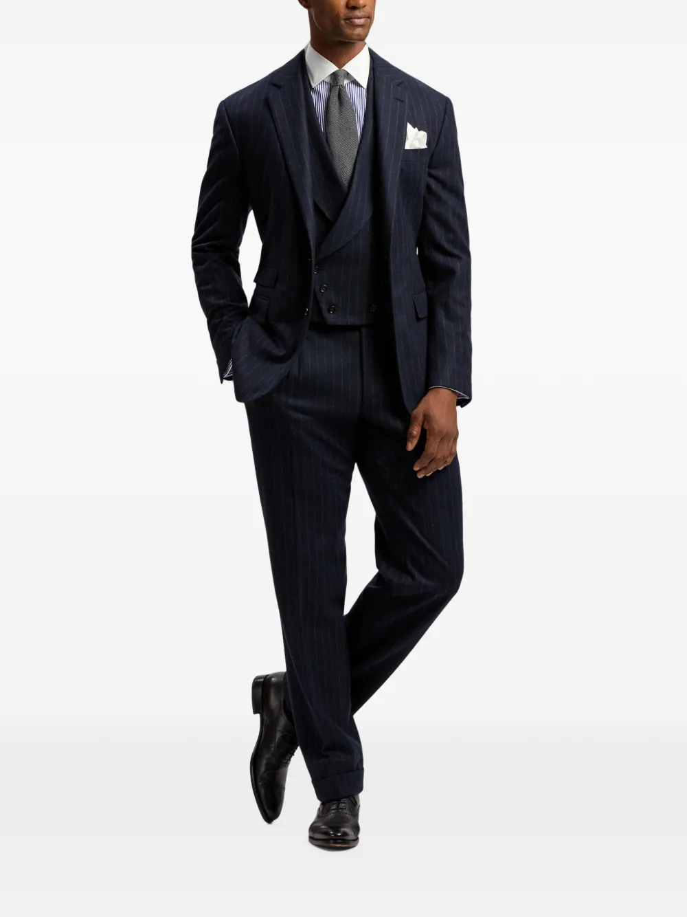 Ralph Lauren Purple Label Puntige stropdas Grijs