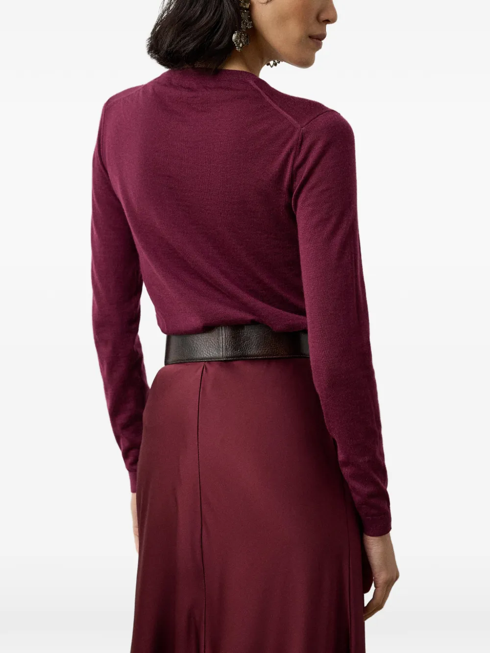 Ralph Lauren Collection Cashmere Crew-neck Sweater in Red, view 4