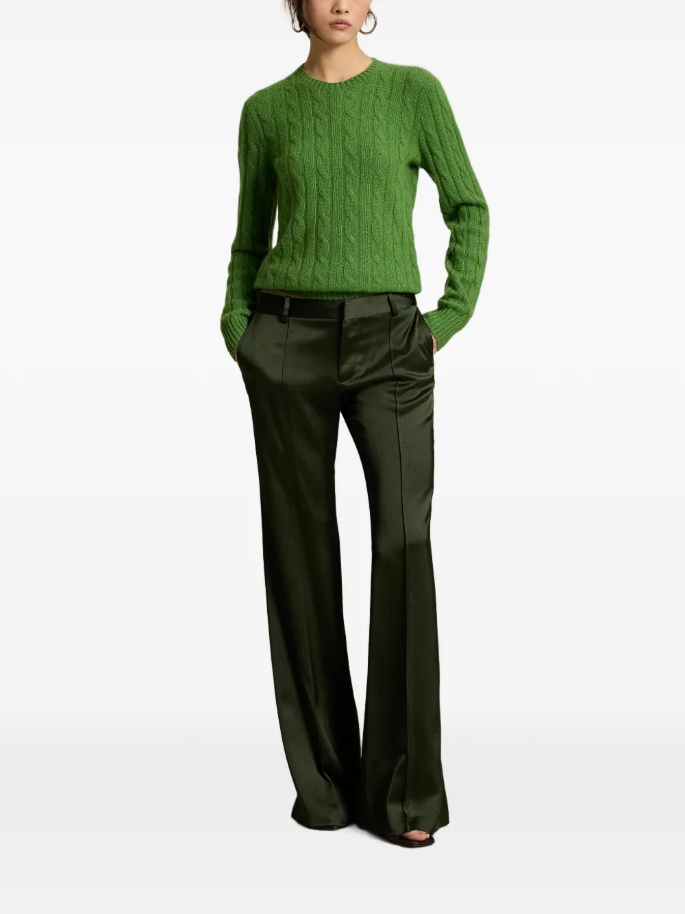 Polo Ralph Lauren Broek met satijnen afwerking Groen