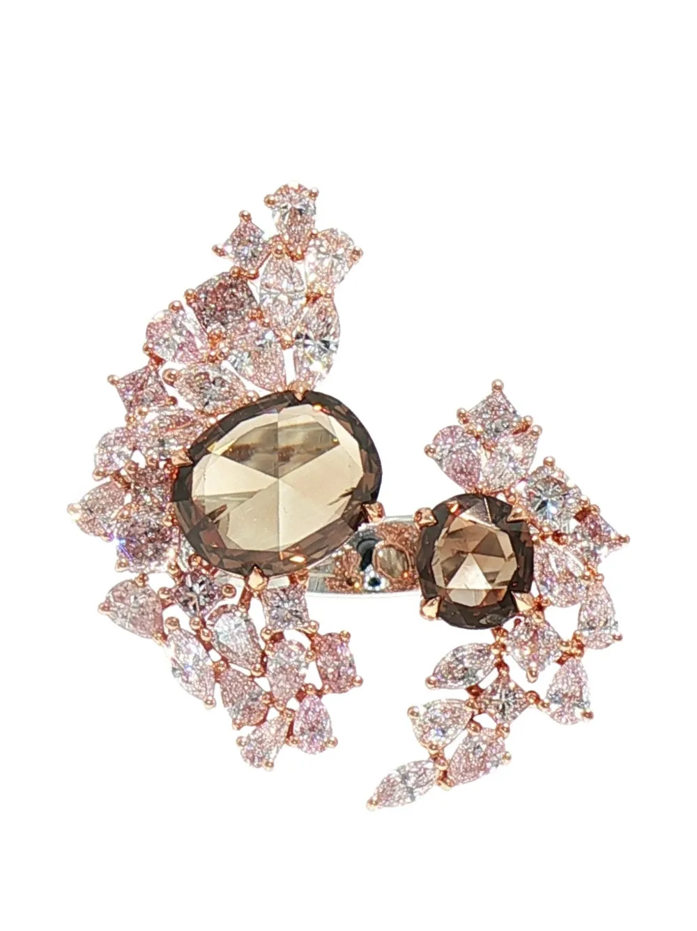 HYT Jewelry floral diamond ring - Argento