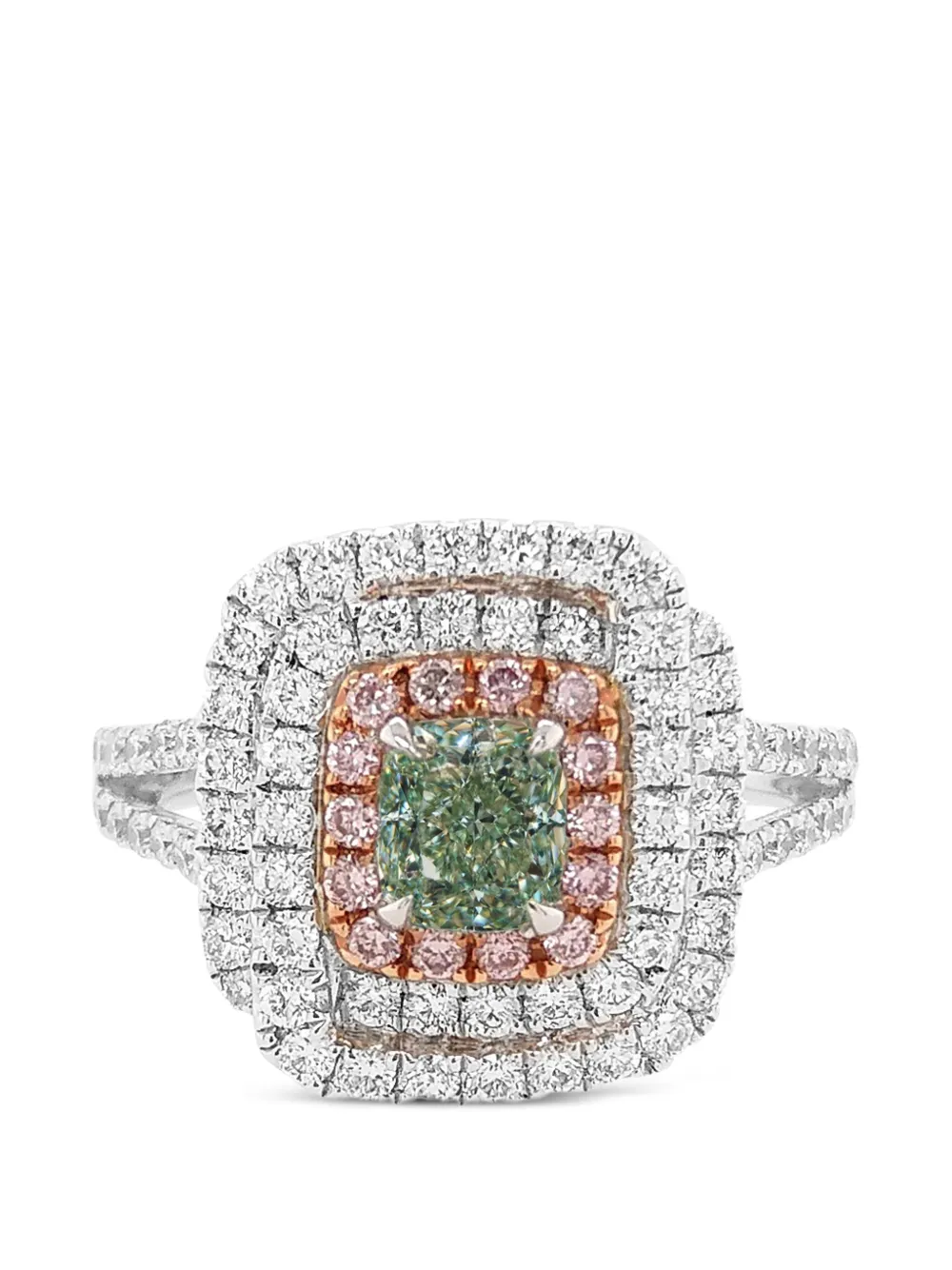 HYT Jewelry square-design diamond ring - Argento