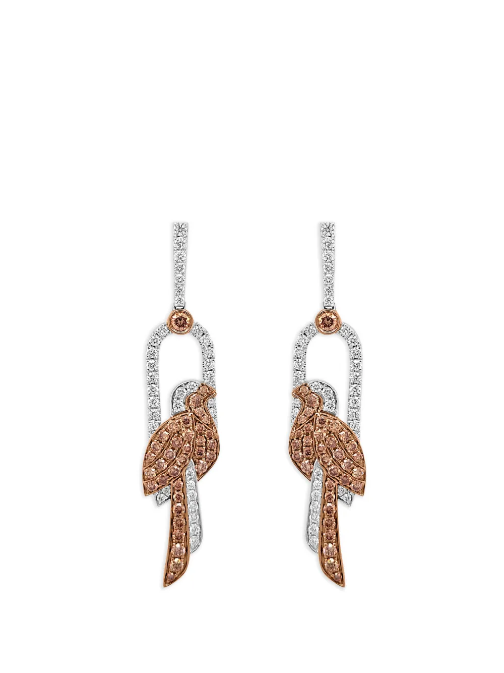 HYT Jewelry bird diamond drop earrings - Argento