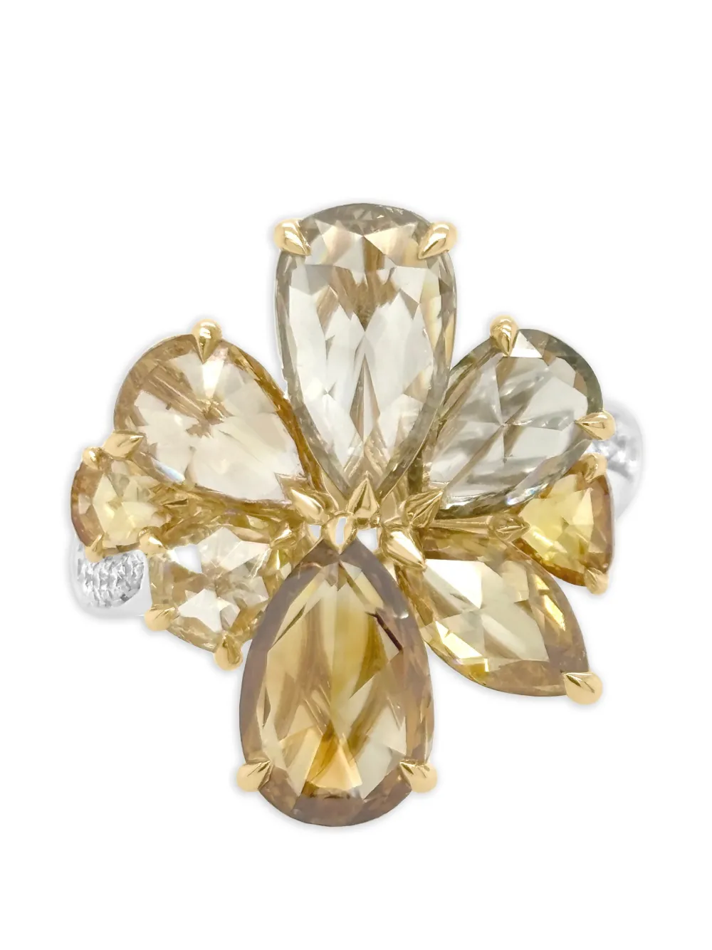HYT Jewelry floral diamond ring - Argento