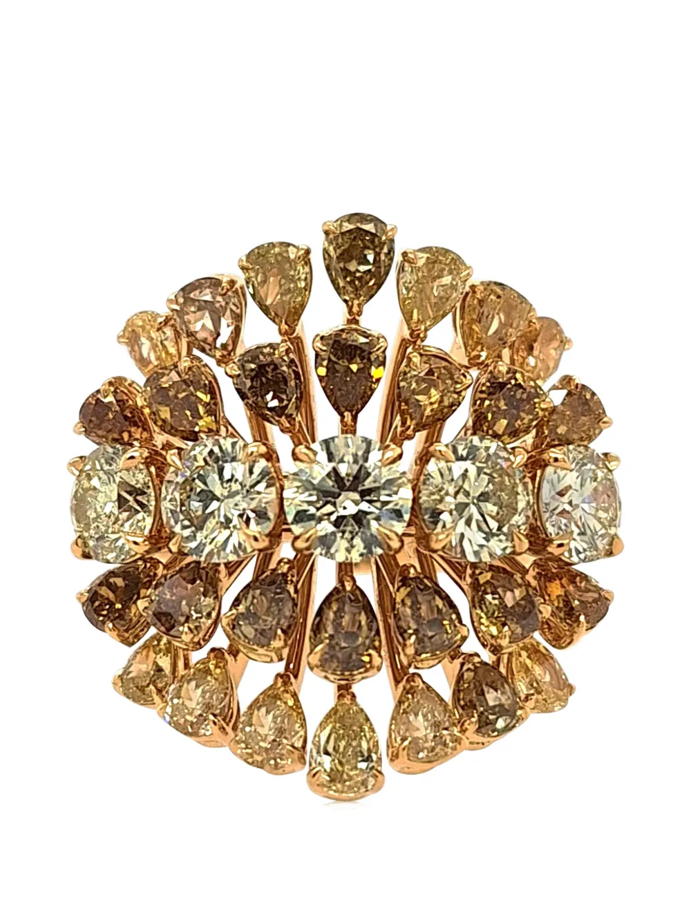 HYT Jewelry floral diamond ring - Oro