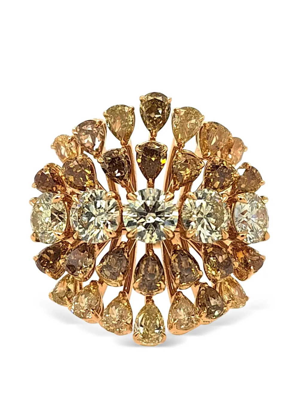 HYT Jewelry floral diamond ring - Oro