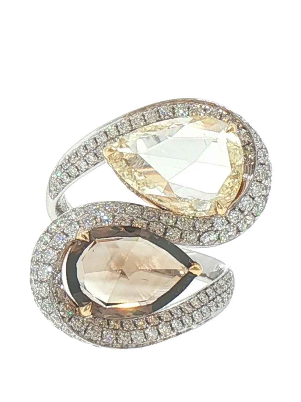 Hyt Jewelry Geometric Diamond Ring In Metallic