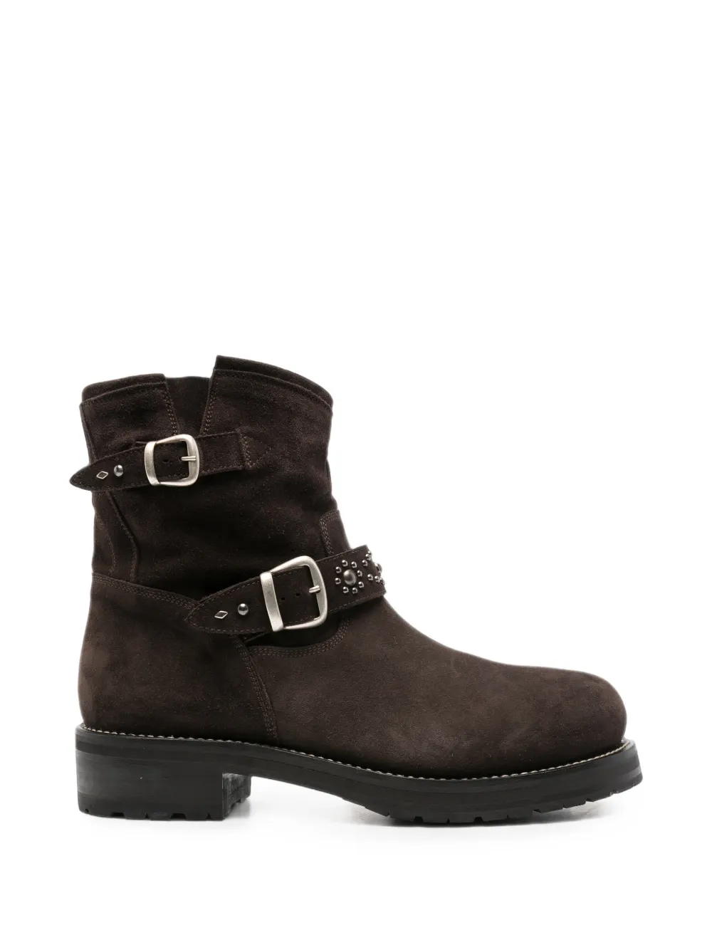 Second/Layer buckled studded boots | Brown | Image 1