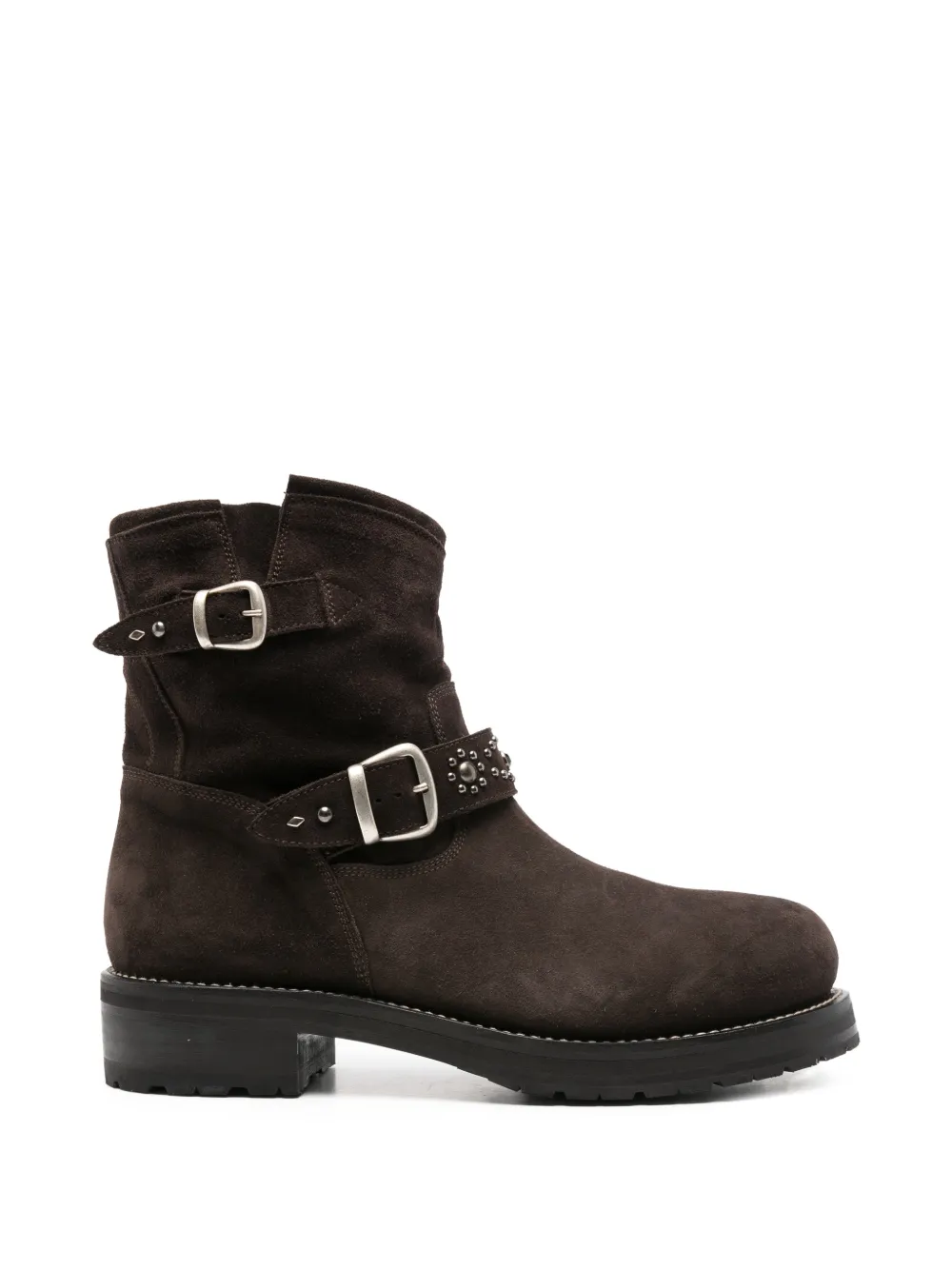 Second/Layer buckled studded boots | Brown | Image 1