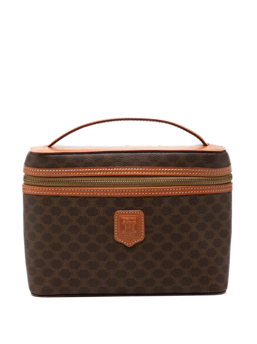 Celine Pre-Owned 1996 Macadam Coated Canvas vanity bag - Brown