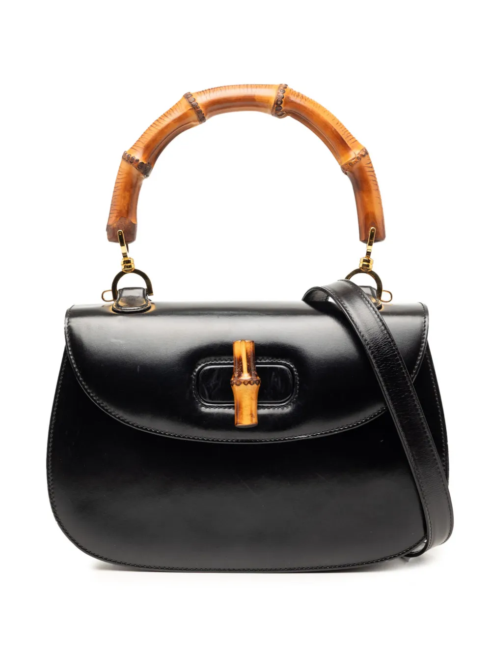 Gucci Pre-Owned 20th Century Calfskin Bamboo Night satchel - Nero