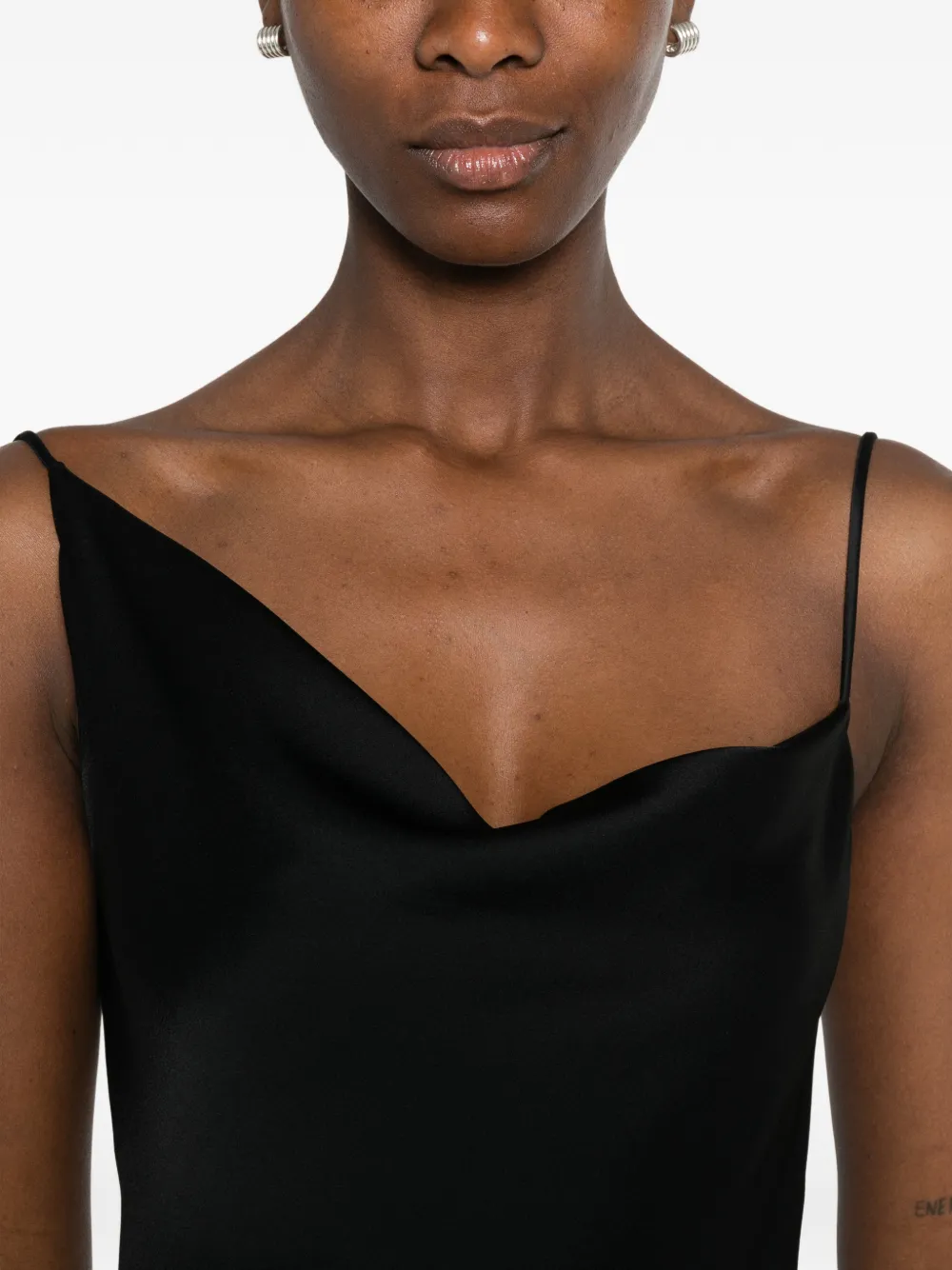 Stella McCartney Asymmetrische midi-jurk met col Zwart