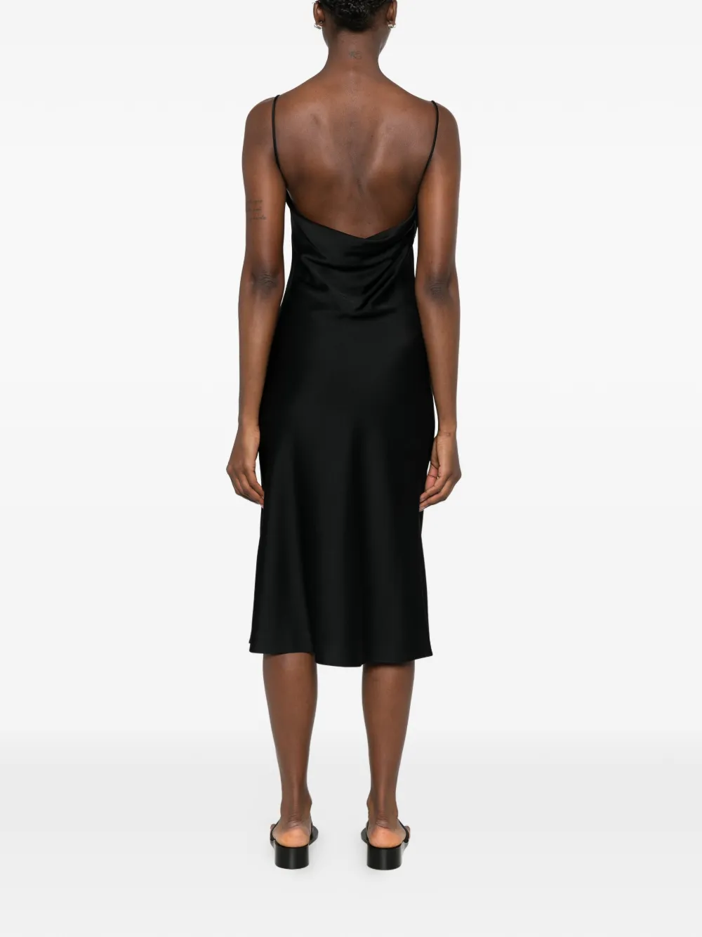 Stella McCartney Asymmetrische midi-jurk met col Zwart
