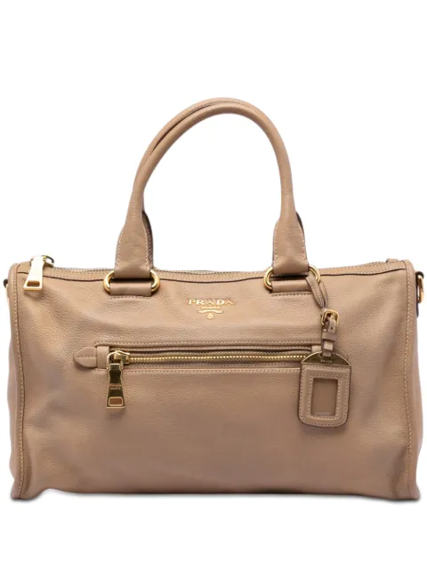 Prada Pre-Owned bolsa satchel Vitello Daino con cierre en el tope 2010-2026