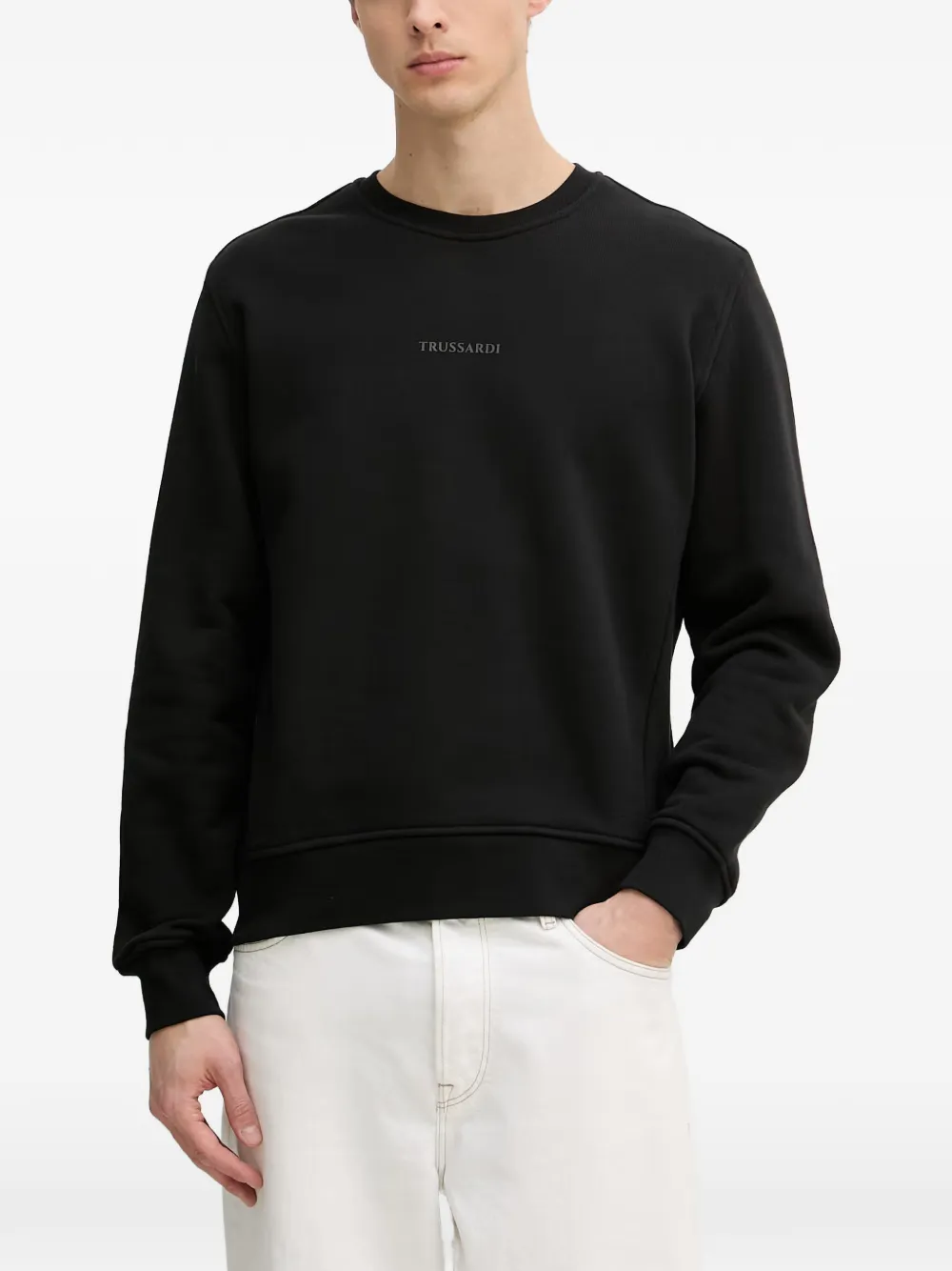 Trussardi Trui met logoprint Zwart