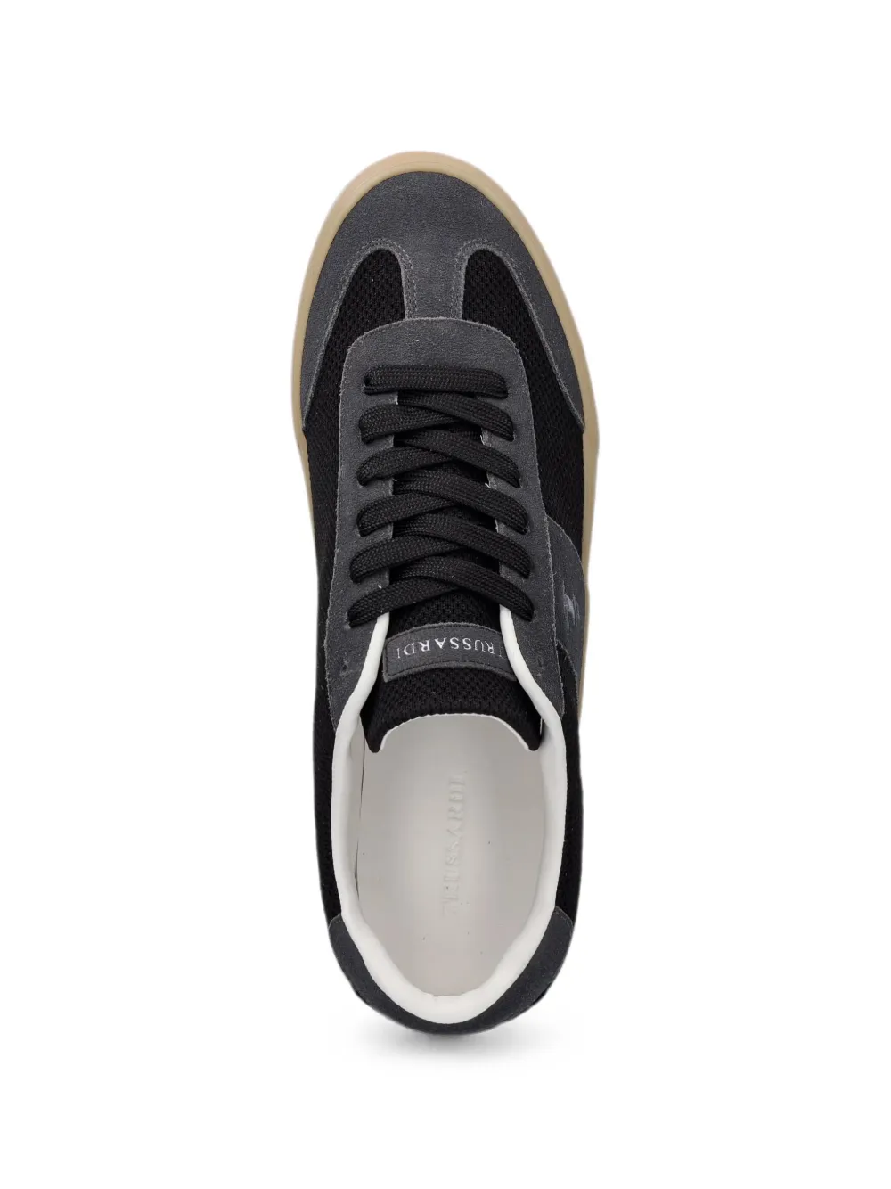 Trussardi panelled lace-up sneakers Zwart