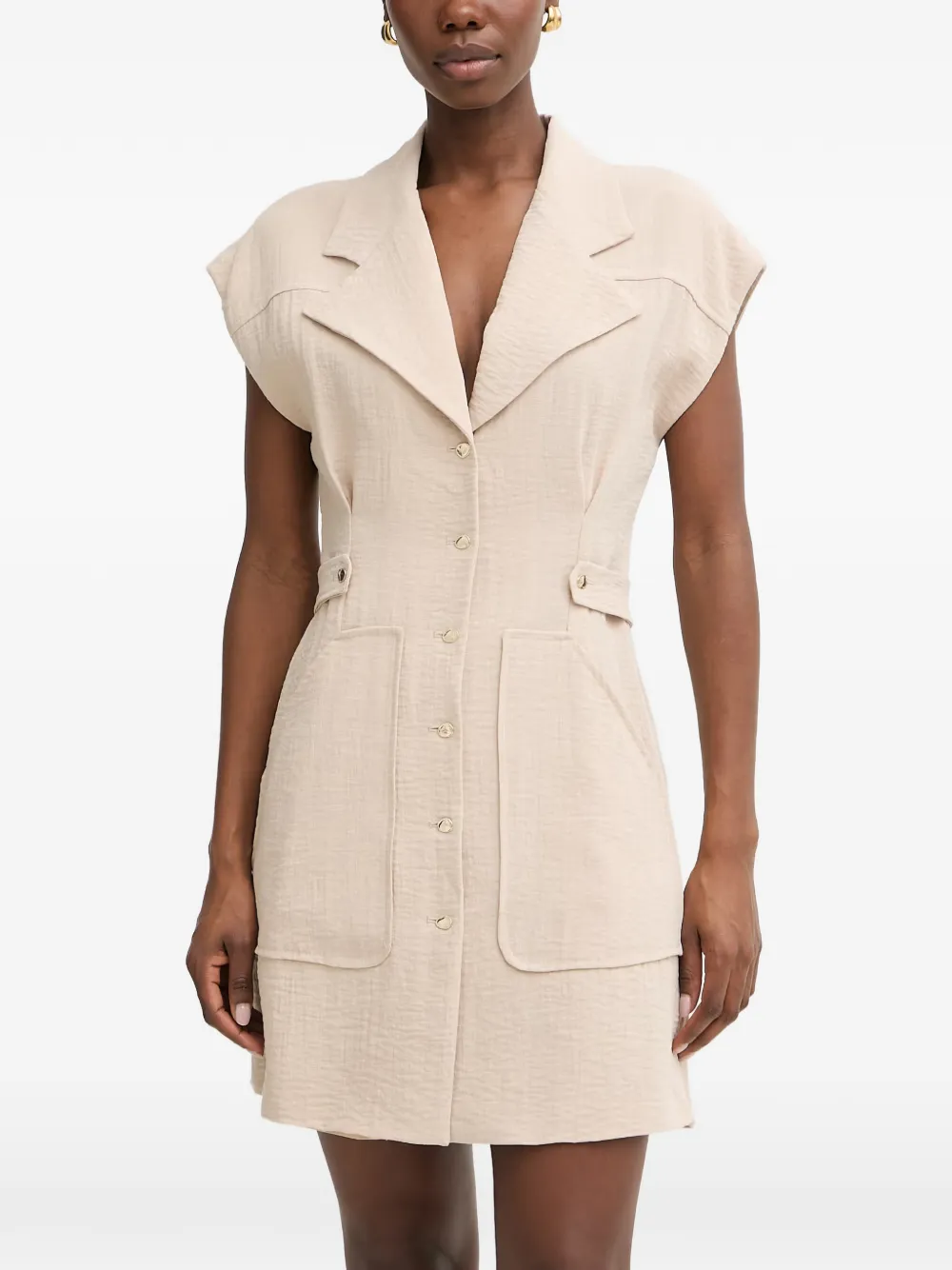 SIMONA CORSELLINI button-up notched-lapels dress - Neutrals