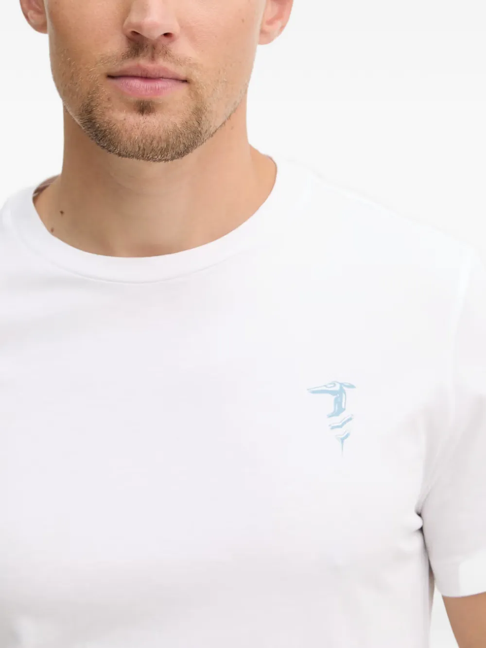 Trussardi T-shirt met logoprint met ronde hals Wit