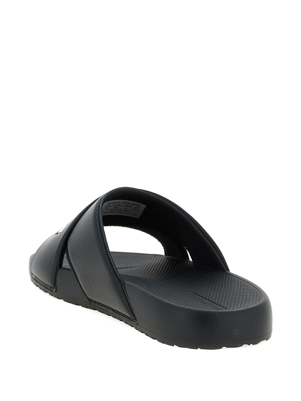 Balenciaga Sporty Pool embossed slides Zwart