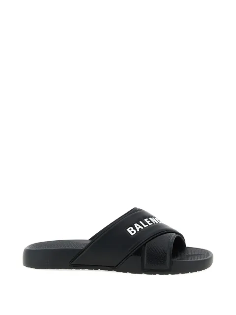 Balenciaga Sporty Pool embossed slides