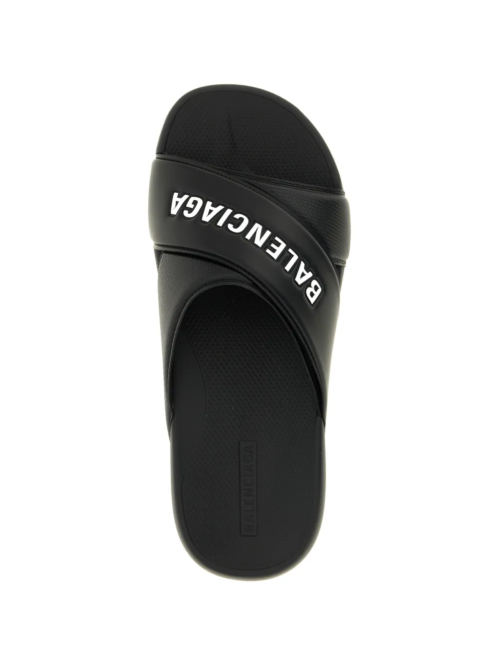 Balenciaga Sporty Pool embossed slides Zwart