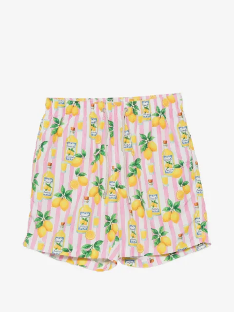 MC2 Saint Barth Lighting striped Limoncello-print swim shorts