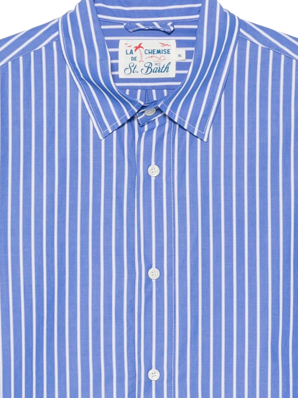 MC2 Saint Barth Levanzo gestreept overhemd Blauw