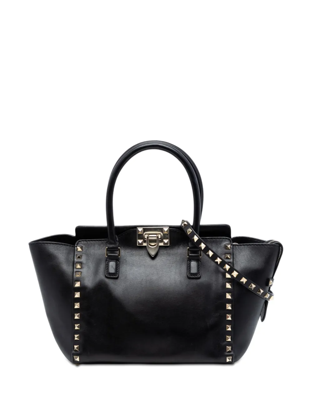 Valentino Garavani Pre-Owned 2000-2017 Small Leather Rockstud Double Handle Tote satchel - Nero