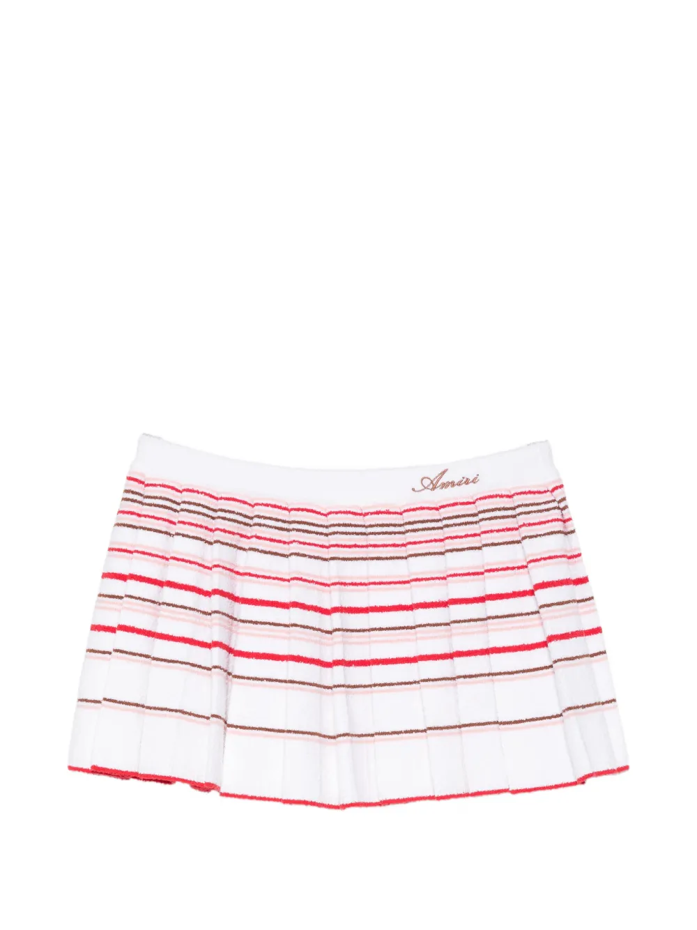 AMIRI striped pleated mini skirt - Bianco