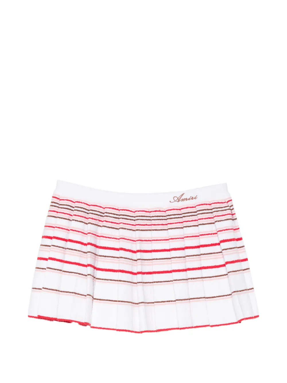 AMIRI striped pleated mini skirt - Bianco