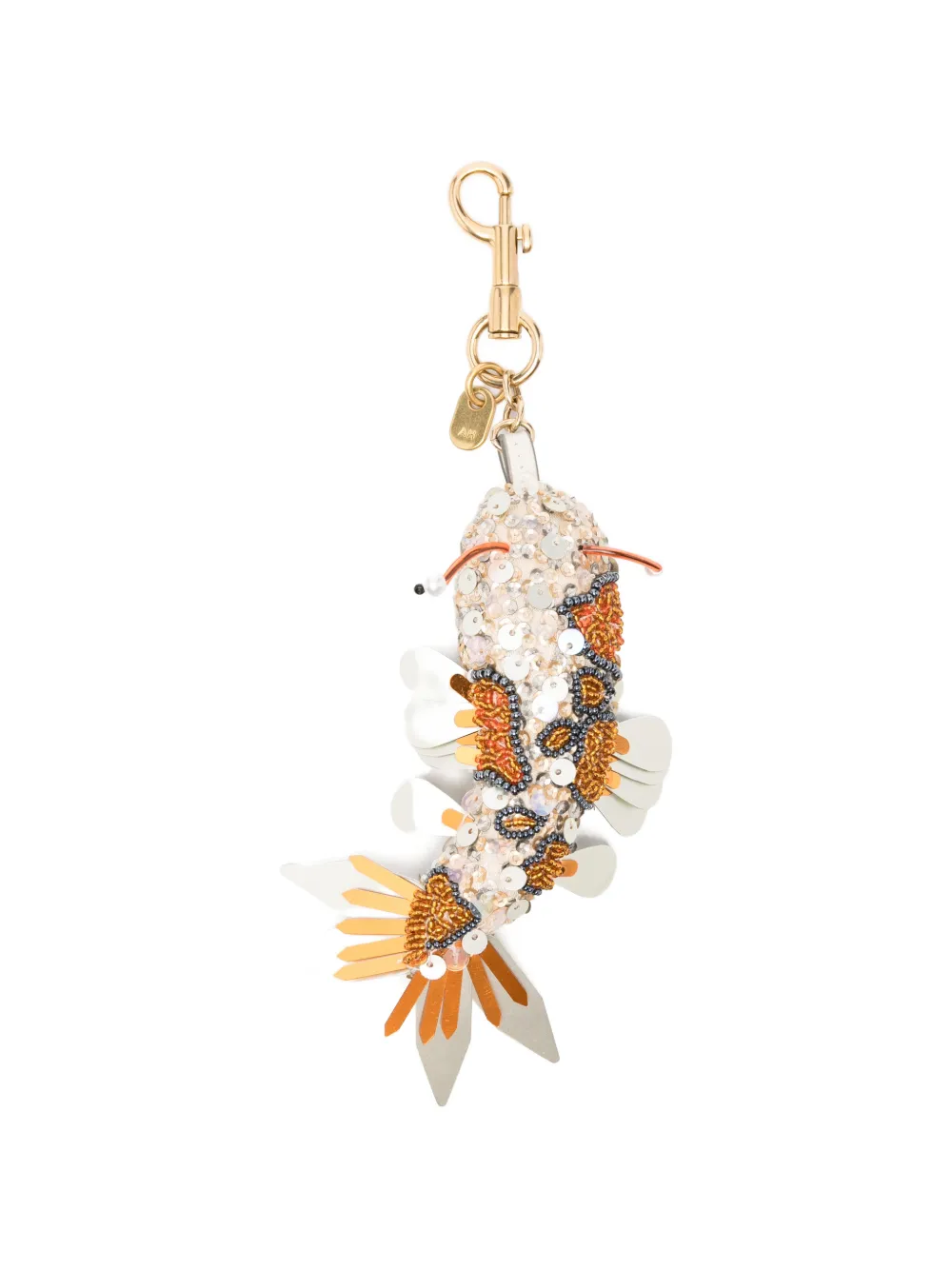 Anya Hindmarch Koi sequin-embellished keyring - Nude