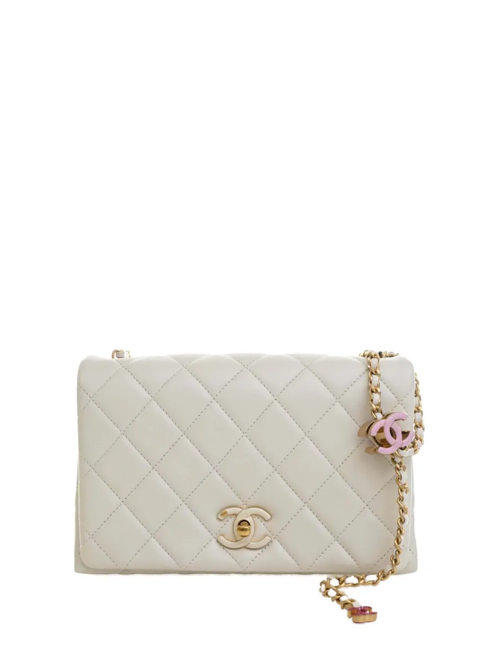 CHANEL Pre-Owned 2021-2026 Paris Manchester Quilted Calfskin Enamel CC Flap crossbody bag - Bianco