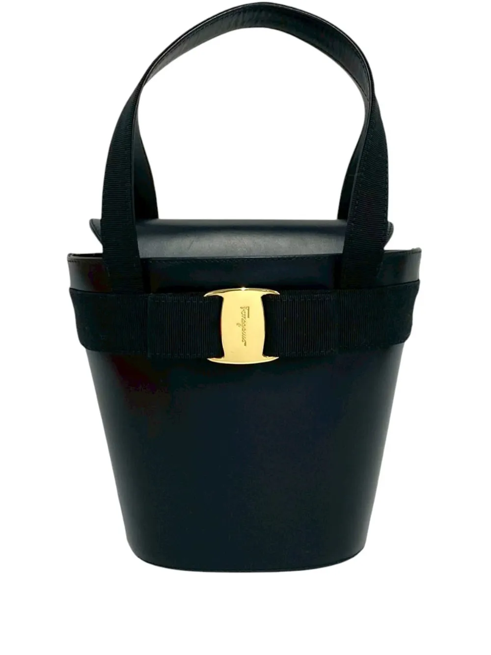 Ferragamo Pre-Owned 20th Century Leather Vara Bow Top Handle bucket bag - Schwarz