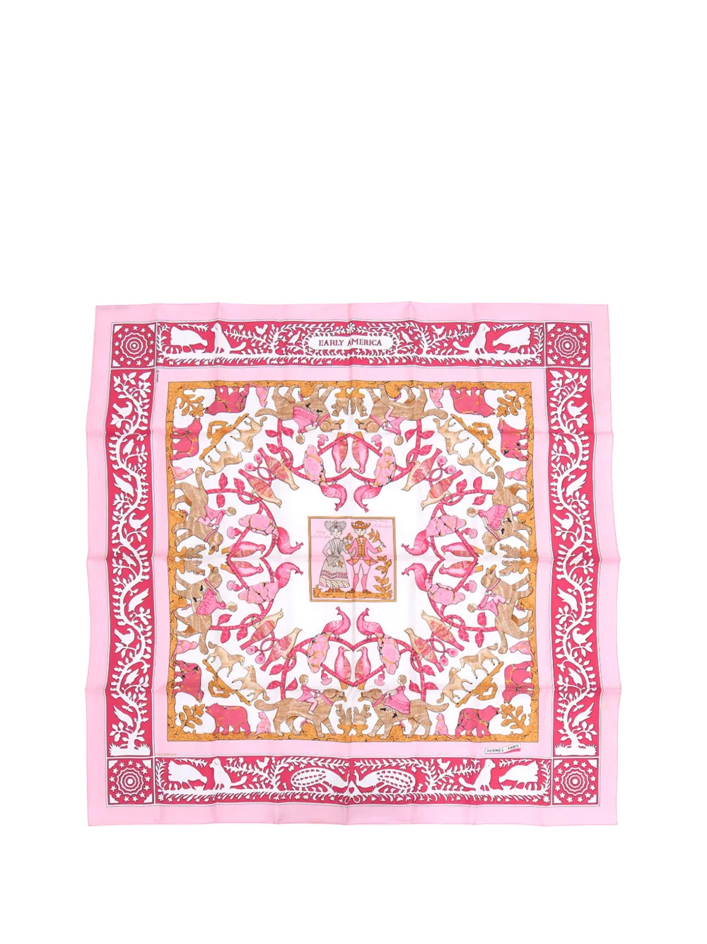 Hermès Pre-Owned 1990-2000 Early America Silk Scarf 90 scarves - Rosa