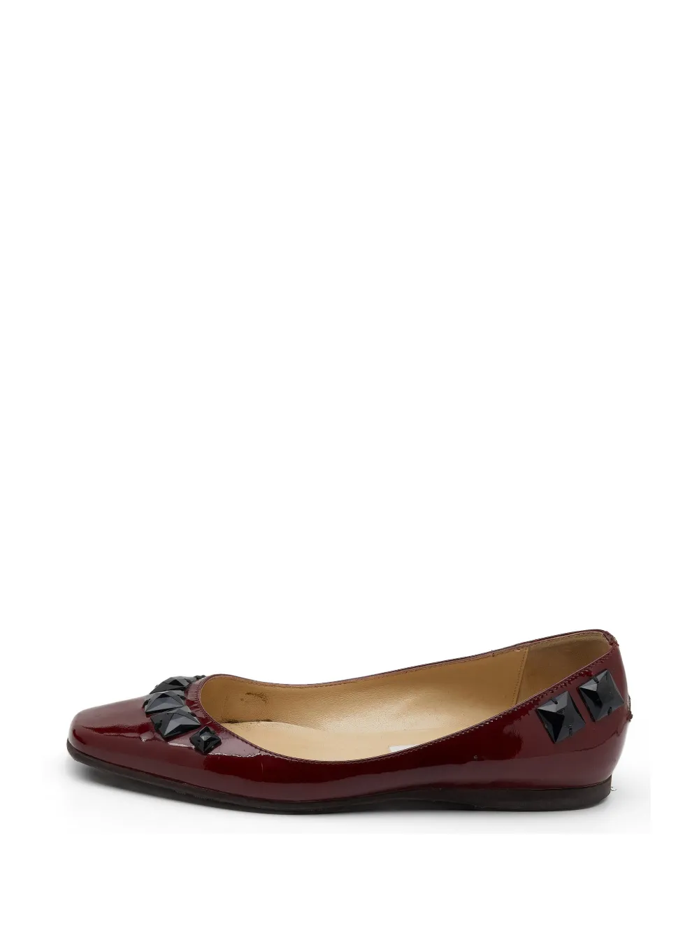 Jimmy Choo Pre-Owned ballerines Watson à ornements en cristal - Rouge Jimmy Choo Pre-Owned ballerines Watson à ornements en cristal - Rouge