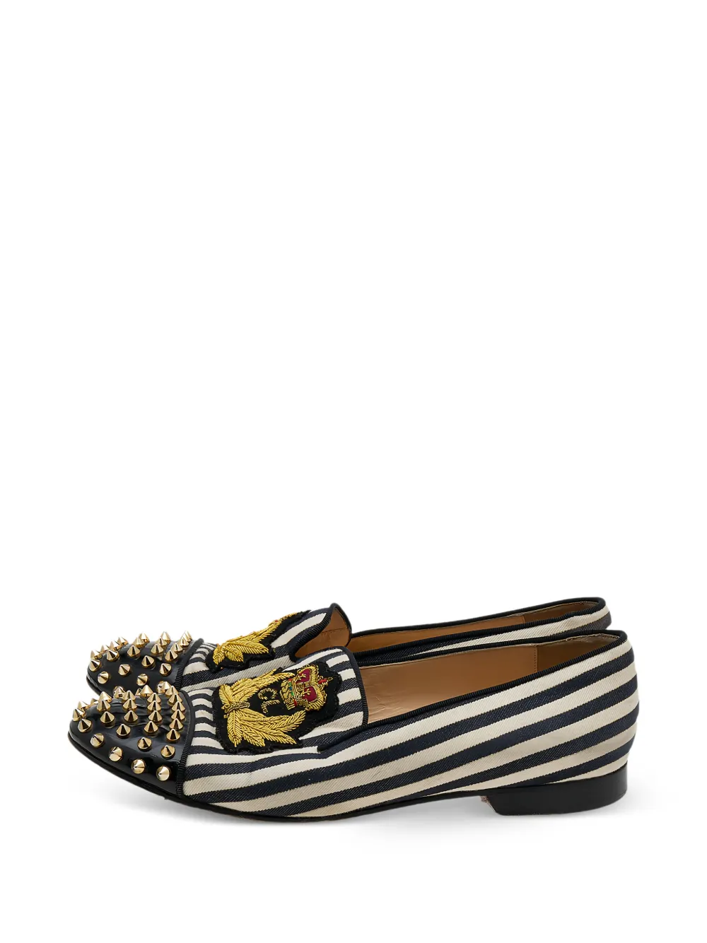 Christian Louboutin Pre-Owned mocassins Havanana à détails de clous pointus - Noir