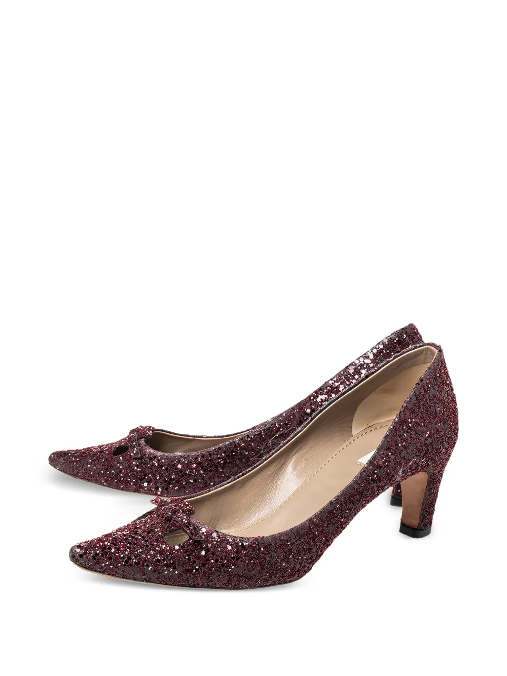 Marc Jacobs bow-detail glitter pumps - Rosso
