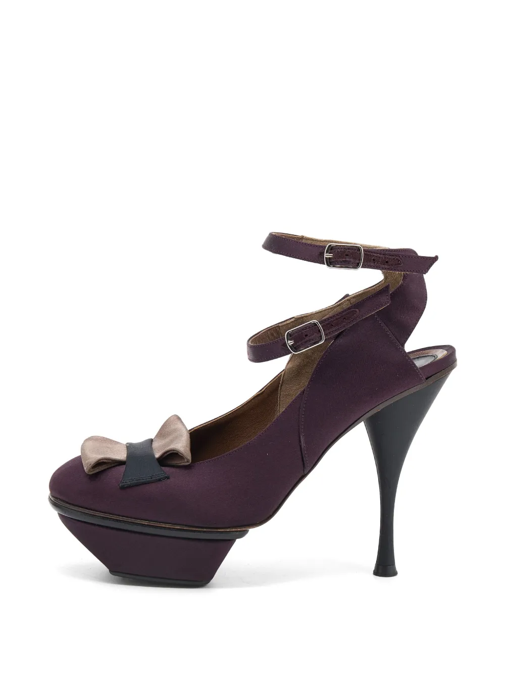 Marni Pre-Owned bow-detail buckle-strap heeled sandals - Viola
