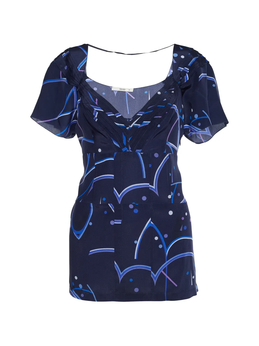 Prada Pre-Owned 2008 geometric-print blouse - Blue