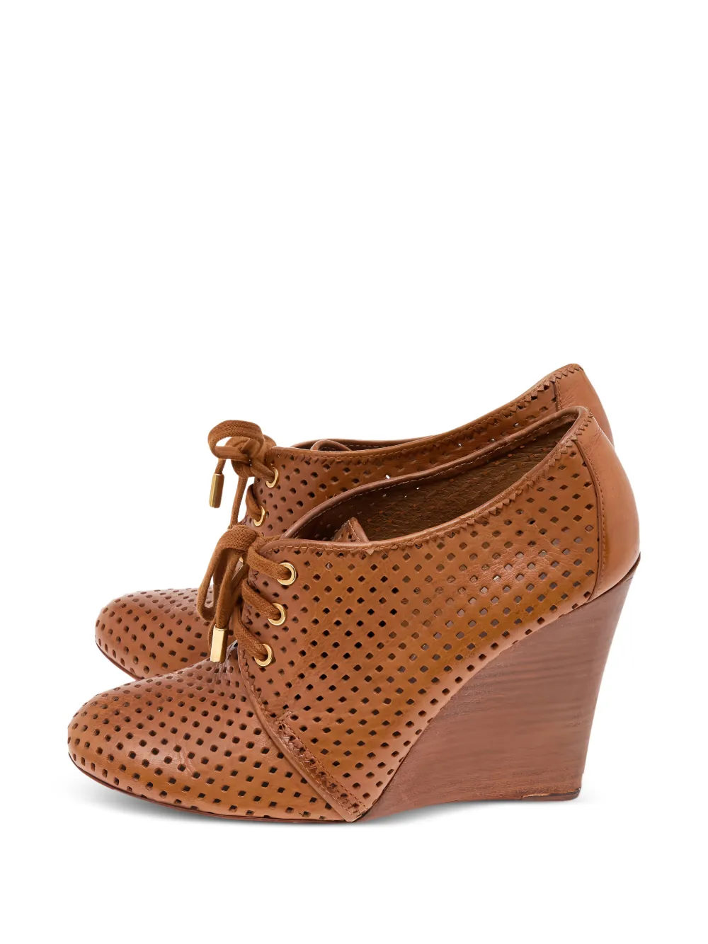 Tory Burch perforated wedge sneakers - Marrone