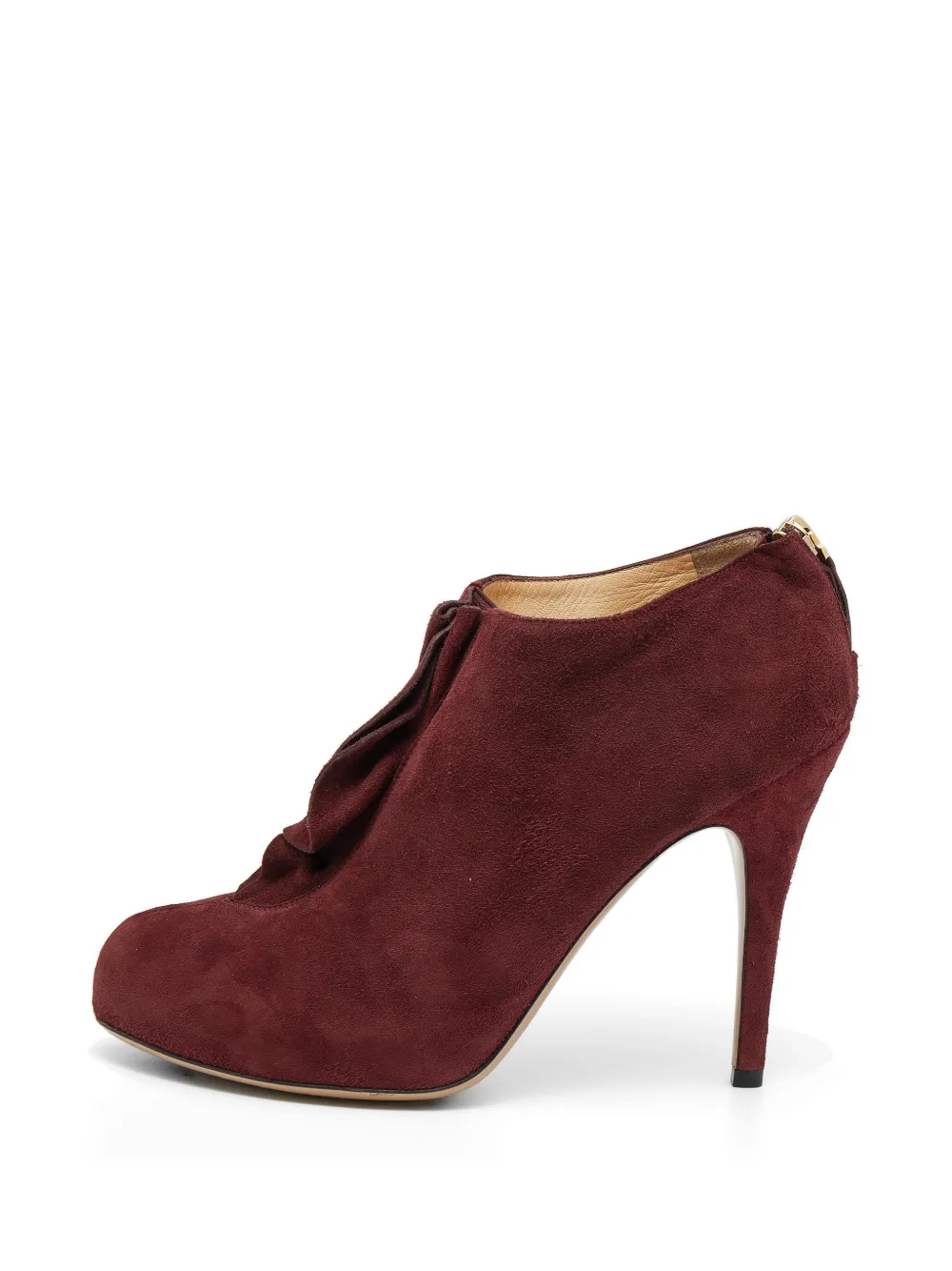 Valentino Garavani Pre-Owned ruffle-trim ankle boots - Rot