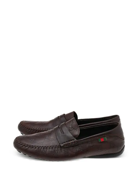 Gucci Pre-Owned Guccissima leather penny loafers