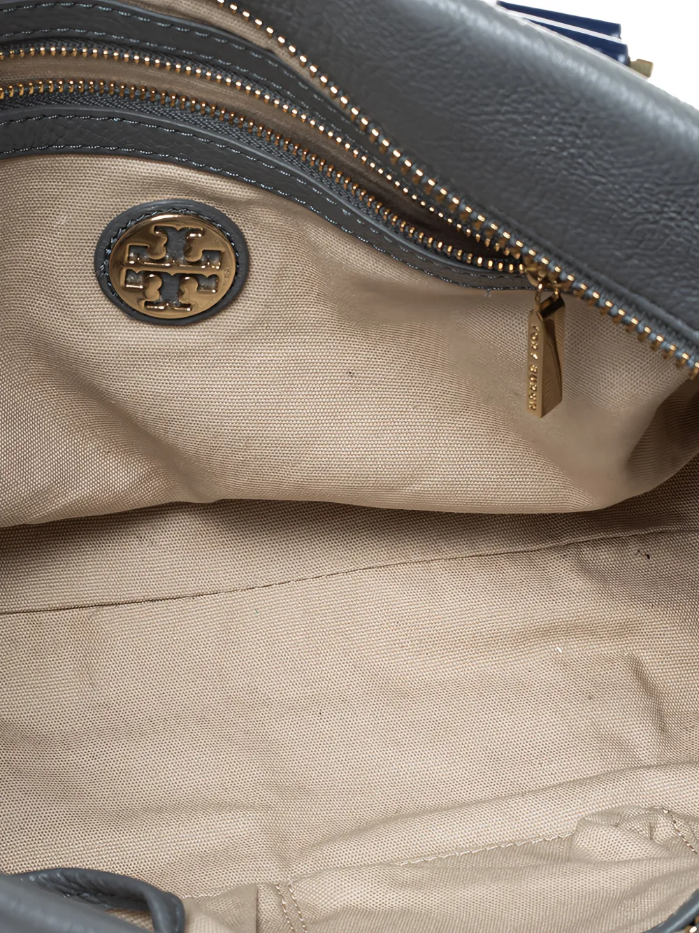 Tory Burch flap-pocket leather tote bag - Grau
