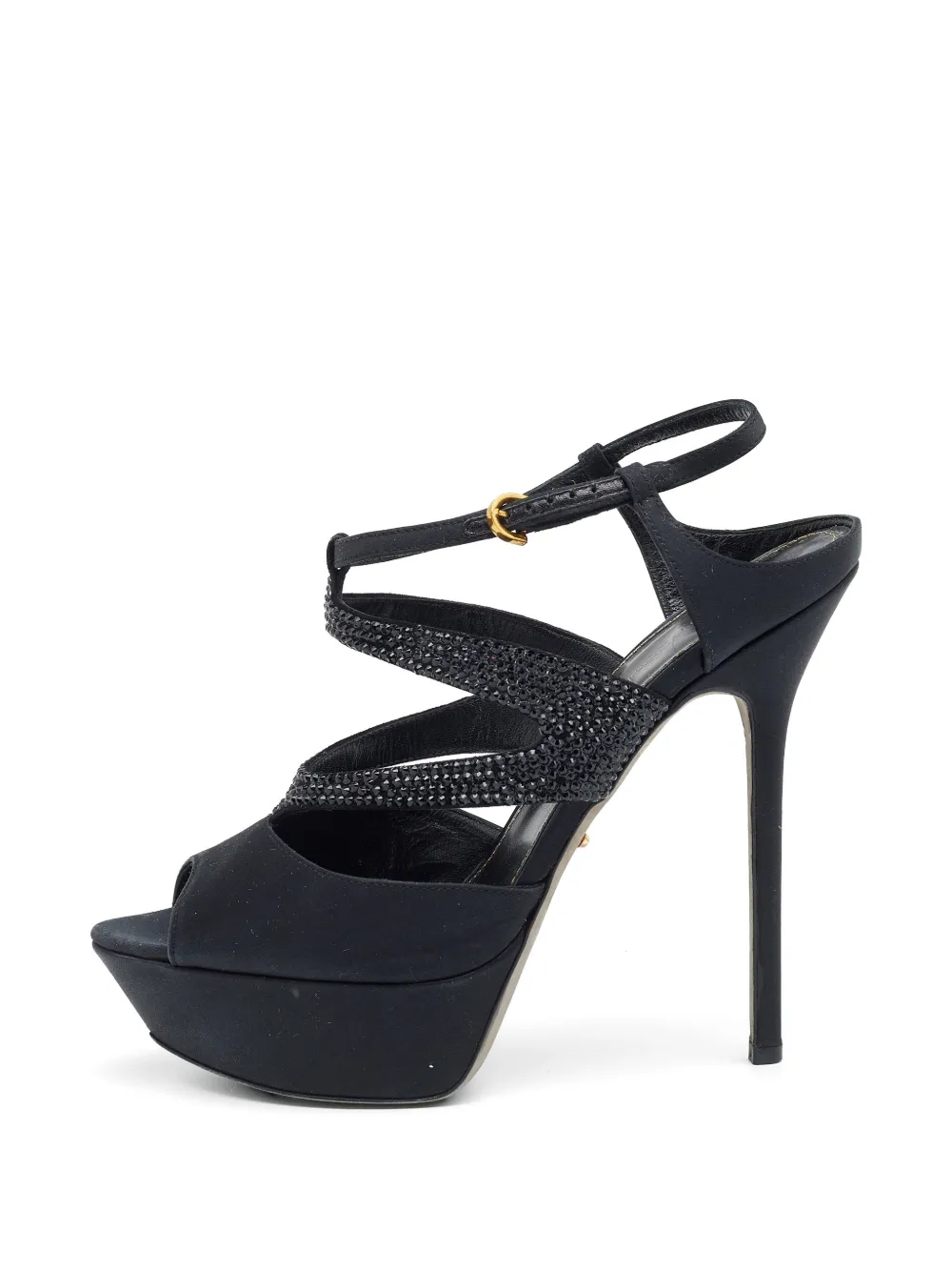 Sergio Rossi Vintage embellished ankle-strap sandals - Schwarz