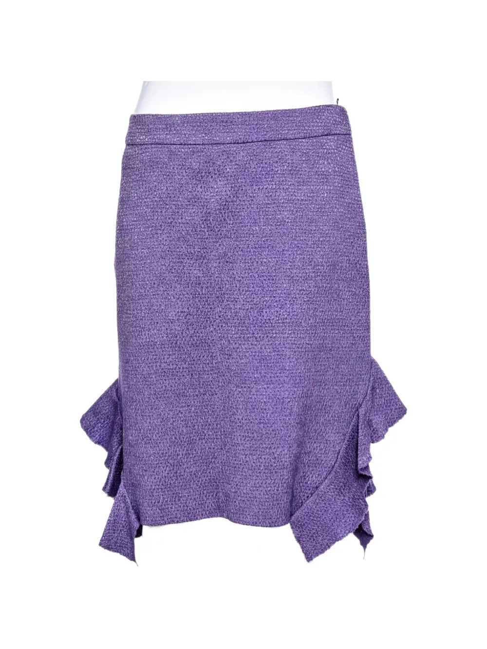 Moschino Pre-Owned ruffled-detail midi skirt - Viola